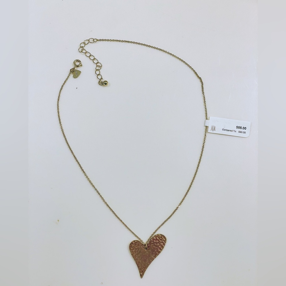 Textured Gold Heart Necklace by Nashelle Jewelry for Neiman Marcus - Picture 4 of 9